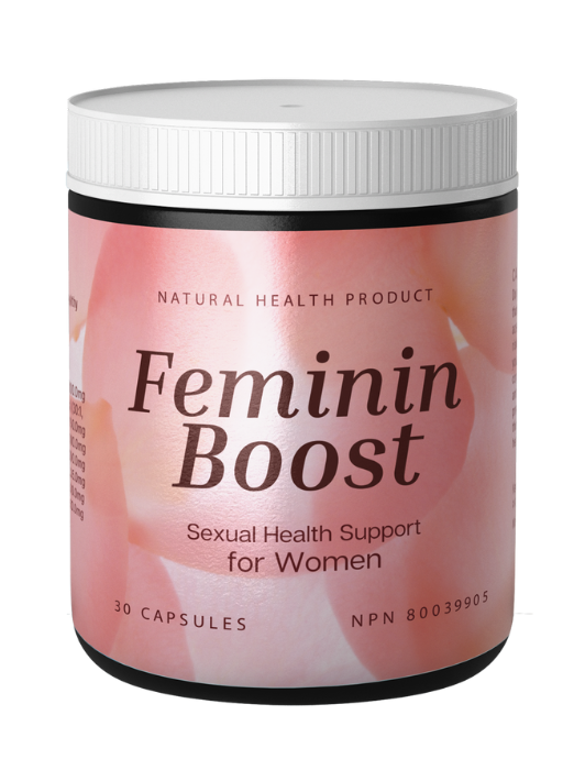 Feminin Boost sexual health supplement for women helps manage symptoms of menopause, improve mood balance, enhance libido, boost focus and energy